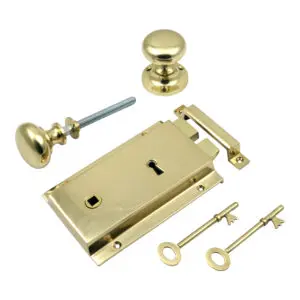 Heavy Cast Rim Lock <br>+ Mushroom Rim Knob