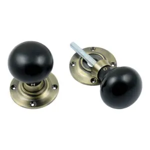 Ebony Mushroom <br>Wooden Door Knobs
