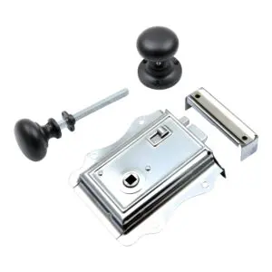 Fancy Rim Latch <br>+ Mushroom Rim Knob